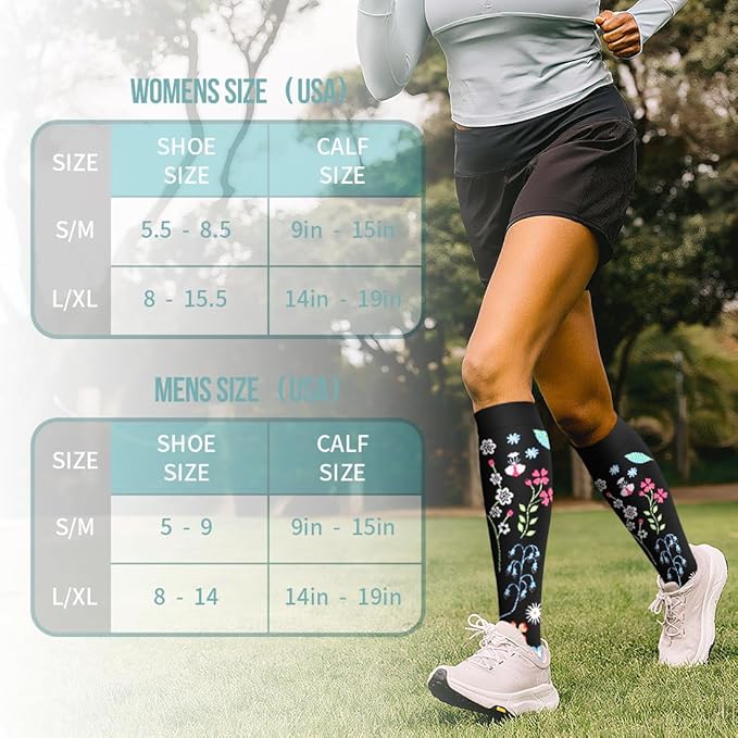 Copper Compression Socks for Women and Men(6 Pairs)-Best Support for Running, Athletic, Nursing, Travel