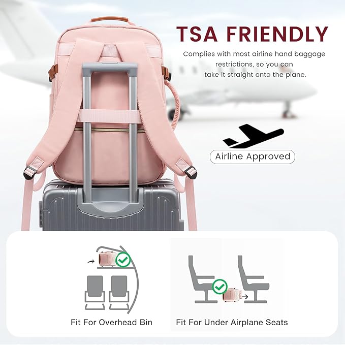 LOVEVOOK 40L Large Travel Backpack for Women Men, 17 Inch Carry on Backpack for Traveling on Airplane, Personal Item Travel Bag Airline Approved, Business Causal Weekender Backpacks