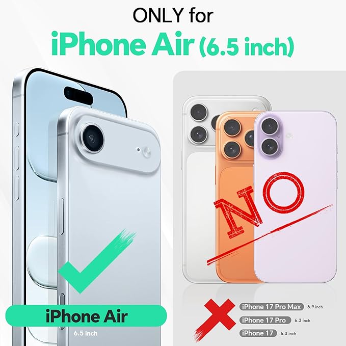 TUCCH Wallet Case for iPhone Air (6.5") 2025, Wrist Strap | 4 Card Slots | RFID Blocking | Kickstand | Shockproof TPU Shell | PU Leather | Magnetic | Protective Flip Cover | Rose Gold