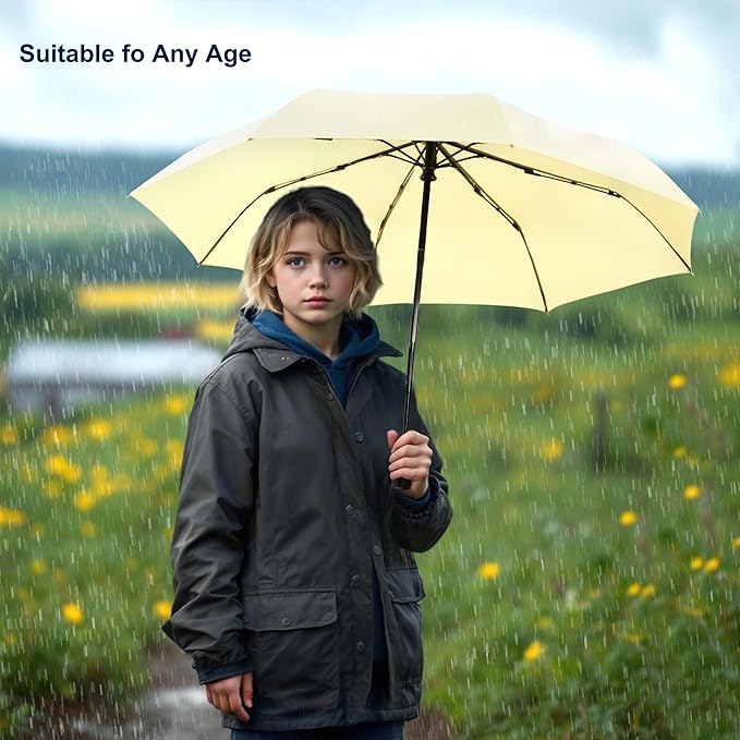 SoulRain Travel Umbrella - Compact Umbrella for Rain - Perfect Large Auto Folding Umbrella - Ideal Car umbrella, Small umbrella, and Travel Companion