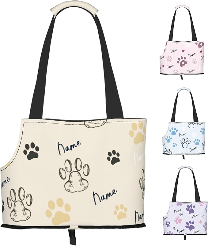 Personalized Dog Carrier with Name, Custom Pet Carrier, Portable Puppy Carrier Purse Sling Hangbag for Puppy Small Dogs Cats, Custom Soft Sided Pet Carrier Purse Pet Bag for Travelling Hiking Outdoor