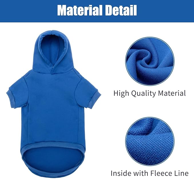 BINGPET Security Dog Hoodies Puppy Sweater Cold Weather Dog Coats Soft Brushed Fleece Pet Clothes Hooded Sweatshirt for Dog Cat