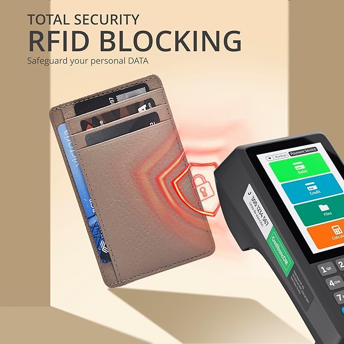 Oak Leathers Leather Slim Minimalist Wallet for Men & Women RFID Front Pocket Leather Card Holder Wallets