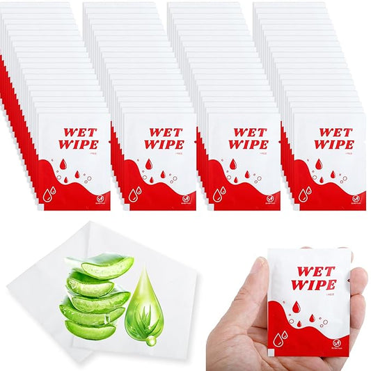100 Pack Wet Wipes Individually Wrapped, Travel Size Wipes Bulk, Unscented Hand Wipe, Wet Wipe Quickly Cleaning Our Hands for Travel, Home, Wedding, Barbecue, Restaurant