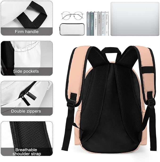Peach Fuzz Backpack Adult Travel Daybag for Women Men College Backpack for Vacation Hiking Camping Bag