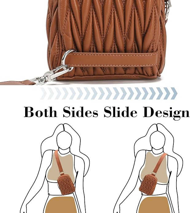 INICAT Travel Small Crossbody Sling Bags Women Cross Body Purses Passport Holder Vegan Leather Fanny Packs Birthday Gifts