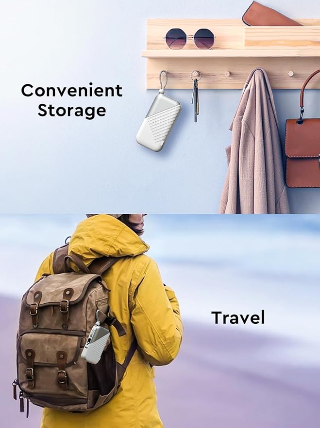 10000mAh Portable Charger Power Bank with Built-in Cable 27W Portable Charger with Wall Plug Portable Cell Phone Charger for iphone Mobile Charger Power Bank for Android Galaxy Android etc, White