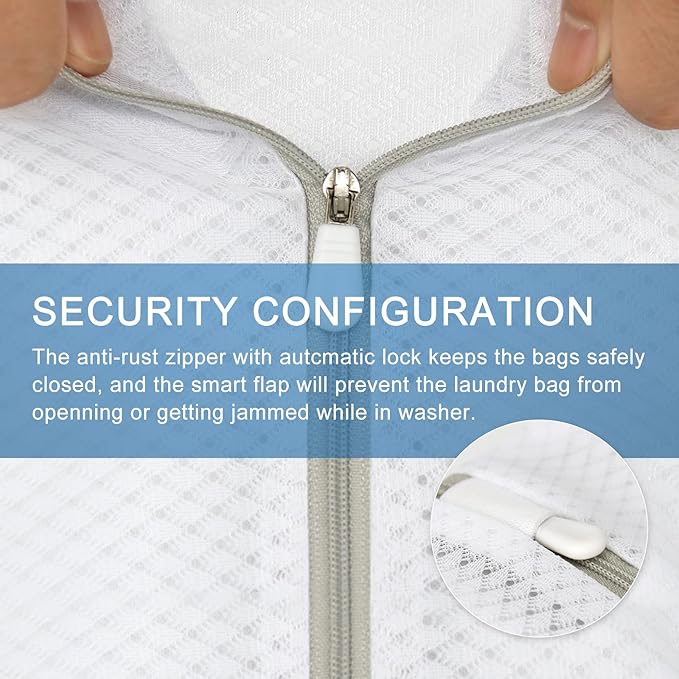 Muchfun 3Pcs Durable Diamond Mesh Laundry Bags for Delicates (1Large, 1Medium, 1Small)