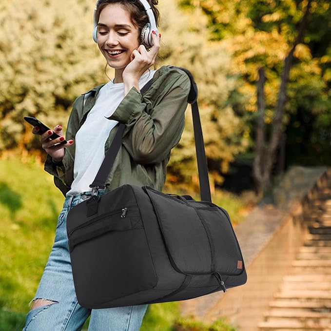 100L Duffle Bag for Travel, Extra Large Foldable Waterproof Travel Duffel Bags Weekender Overnight Bag for Men and Women with Shoe Compartment