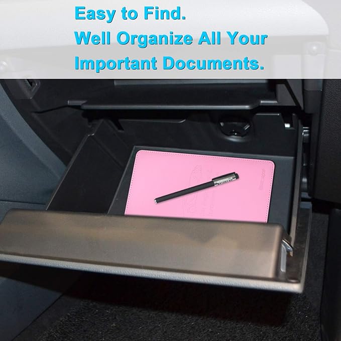 Wisdompro Car Document Holder Organiser, PU Leather Vehicle Insurance and Registration Holders Wallet Case for ID Card, Driving Licence, Key Contact Information Cards