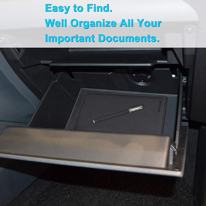 Wisdompro Car Document Holder Organiser, PU Leather Vehicle Insurance and Registration Holders Wallet Case for ID Card, Driving Licence, Key Contact Information Cards