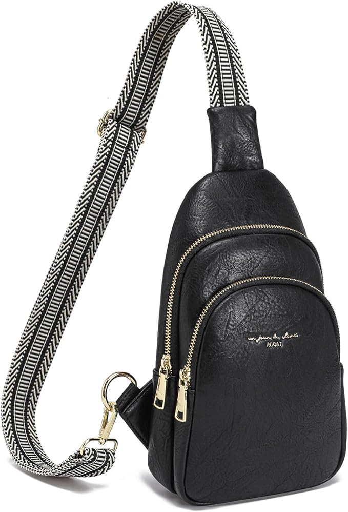 INICAT Crossbody Sling Bags Fanny Packs Valentine's Day Gifts Vegan Leather Travel Vacation Essentials Purses Women