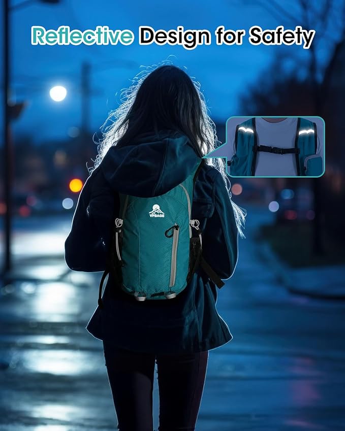 Small Hiking Backpack with Front Phone Holder, Packable Back pack with Chest and Waist Strap, Lightweight Daypack for Women Men