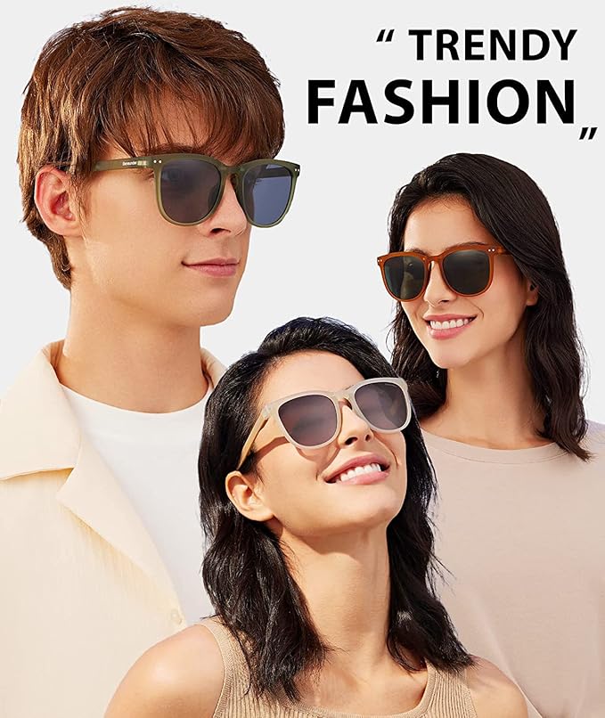 BENEUNDER Polarized Sunglasses for Men Women, Ultra Lightweight Folding Sunglasses with Organizer