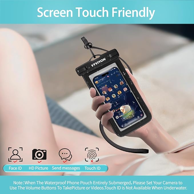 Waterproof Phone Pouch Case 2Pack, IPX8 Cellphone Dry Bag for iPhone 16 15 14 13 12 11 Pro Max & Samsung S25 , Beach Cruise Ship Essentials Waterproof Phone Case Up to 7 inches with Lanyards