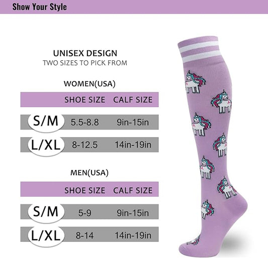fenglaoda Compression Socks for Women Men 3 Pairs Graduated Compression Support Circulation Socks for Nurses