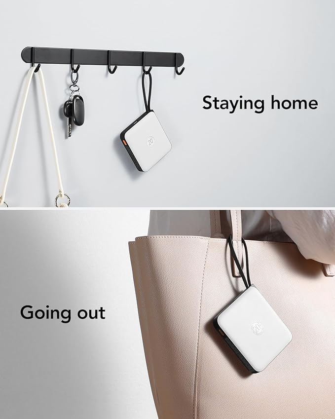 VRURC Portable Charger with Built-in 4 Cables, 10000mAh Battery Pack PD 20W for iPhone, 22.5W USB C Travel Power Bank for iPhone 16 15 14 13 Samsung Galaxy S23 S22 Google Android Phones, Whtie