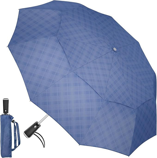 Satol 46/54/62 Inch Large Golf Umbrella, Windproof 10 Ribs Automatic Open/Close Oversize Double Canopy Vented Portable Folding Travel Umbrellas, UPF 50+ Sun & Rain Compact Umbrellas for Outdoor