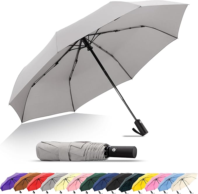 SoulRain Travel Umbrella - Compact Umbrella for Rain - Perfect Large Auto Folding Umbrella - Ideal Car umbrella, Small umbrella, and Travel Companion