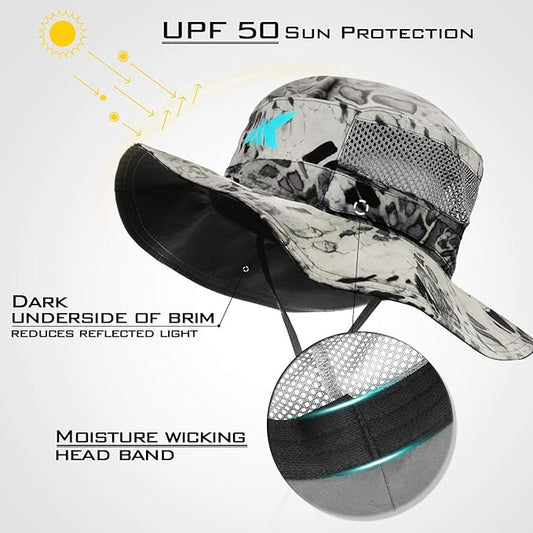 KastKing Sol Armis UPF 50 Boonie Hat - Sun Protection Hat, Fishing Hat, Beach & Hiking Hat, Paddling
