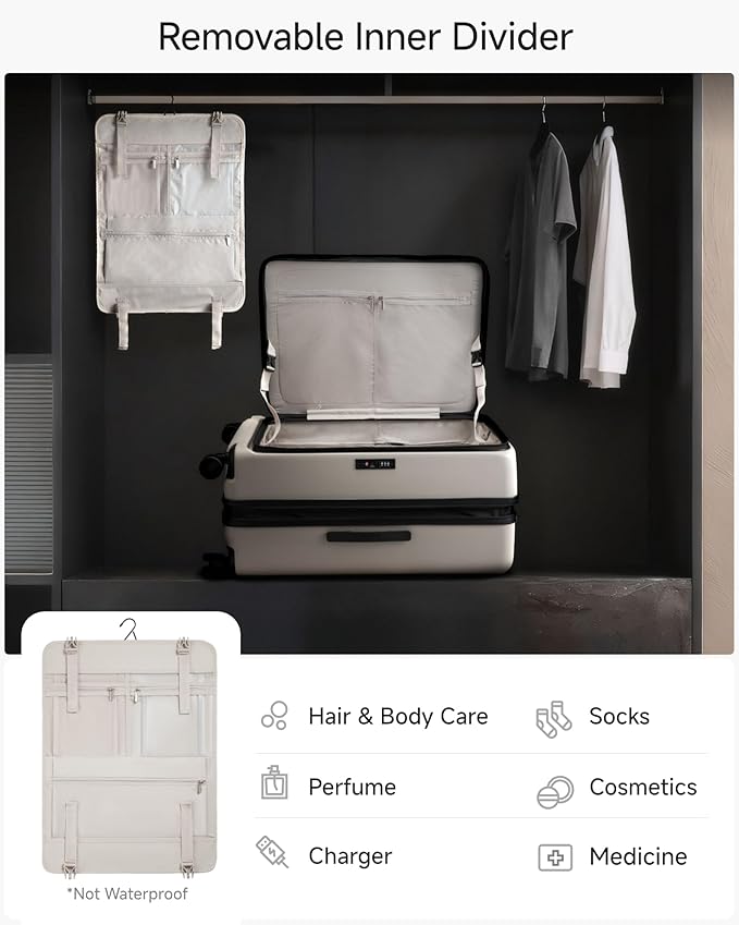 LUGGEX Checked Suitcase Top Opening, FLT Expandable Polycarbonate Hard Shell Suitcase with Wheels (FLO-Lite, Beige, 28 Inch, 105L-115L)