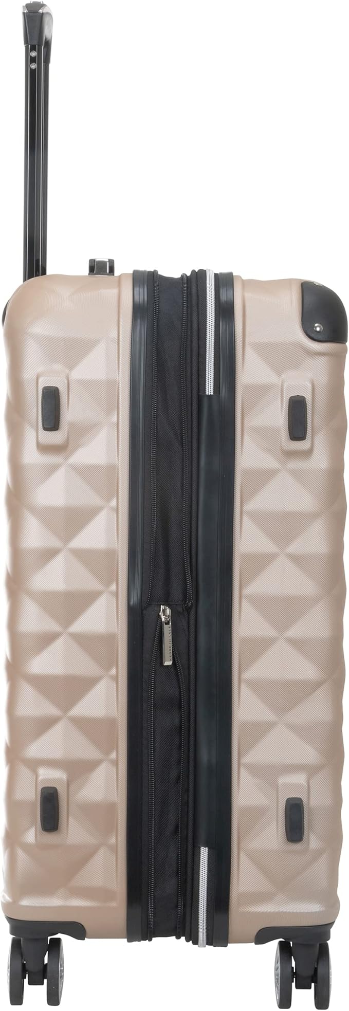 Kenneth Cole REACTION Diamond Tower Collection Lightweight Hardside Expandable 8-Wheel Spinner Travel Luggage, Rose Champagne, 24-Inch Checked