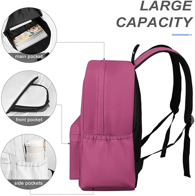 Viva Magenta Backpack Adult Travel Daybag for Women Men College Backpack for Vacation Hiking Camping Bag