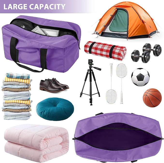Large Travel Duffle Bag, 80L Gear Bag for Men and Women, Storage Bag Ideal for Overnight Camping and Weekend Getaways