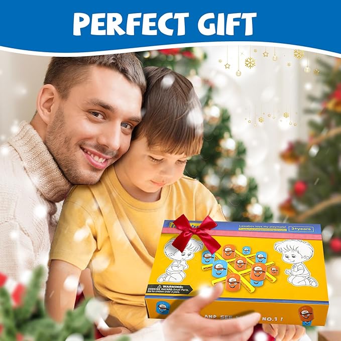 Upgraded Tic Tac Toe Strategy Board Game for Kids and Family,Head-to-Head Family Game,Interactive Toys,Party Favors for Kids 3-8.