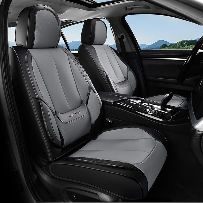 Coverado Seat Covers, Car Seat Covers Front Seats, Car Seat Cover, Car Seat Protector Waterproof, Car Seat Cushion Nappa Leather, Seat Covers Carseat Cover Universal Fit for Most Cars