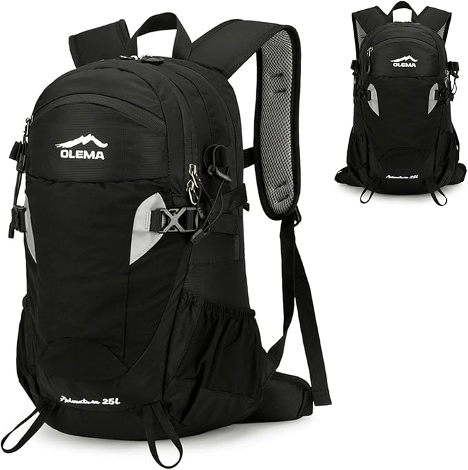 OLEMA Hiking Backpack, 25L Lightweight Travel Backpacks,Camping Daypack for Outdoor Sports,Lightweight Travel Camping Backpack for Men Women
