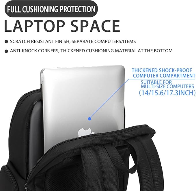 Professional Business Backpack for Men,15.6inch Laptop Compartment with Anti-Theft Zipper,Waterproof Travel Backpack for Office&Commute,Multiple Layers,Comfortable Carrying.