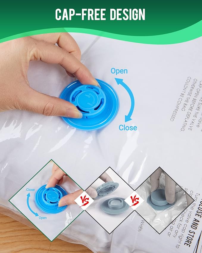 6 Pack Jumbo Vacuum Storage Bags (40"x28"), Reusable Vacuum Sealer Compression Space Saver Bag for Clothes, Mattress, Blanket, Duvets, Pillows, Comforters, Quilt, Travel (Pump Not Included)