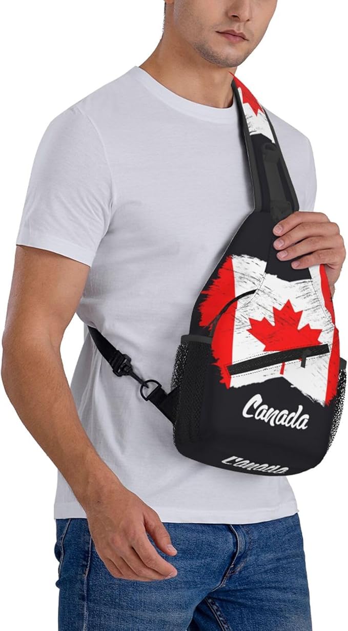GJXFLSY Canada Flag Sling Backpack Crossbody Bag Casual Chest Bags Travel Hiking Daypack Shoulder Bag for Women Men