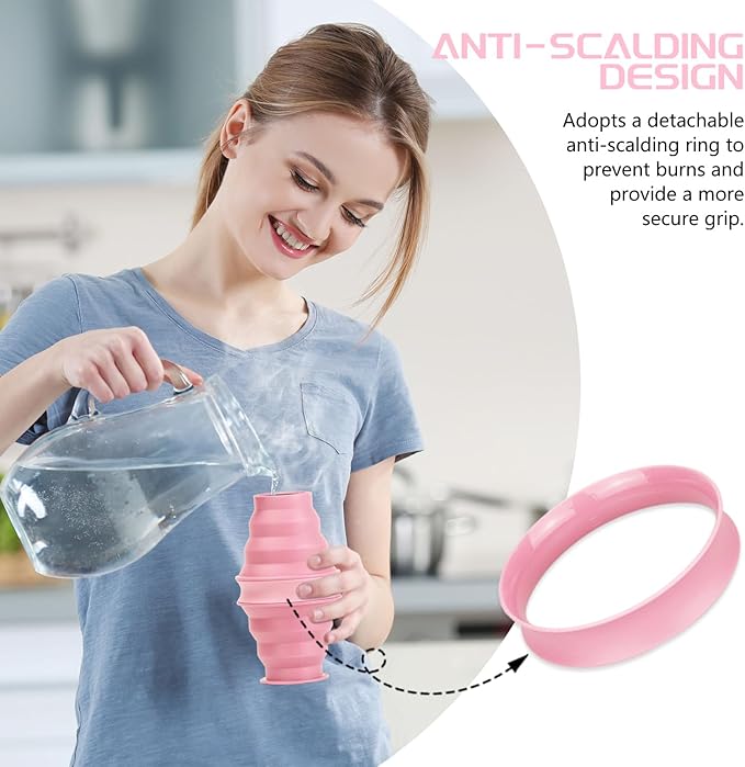 Nefeeko Collapsible Water Bottle,17oz(500ml) Reuseable BPA Free Silicone Foldable Water Bottles for Travel Gym Camping Hiking, Portable Leak Proof Sports Water Bottle with Carabiner