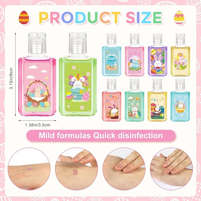 50 Pcs Mini Hand Sanitizer Bulk Bible Verse Hand Sanitizer Religious Inspirational Favors 1fl oz Travel Size Hand Soap Gift for Easter (Easter, Easter-Classical)