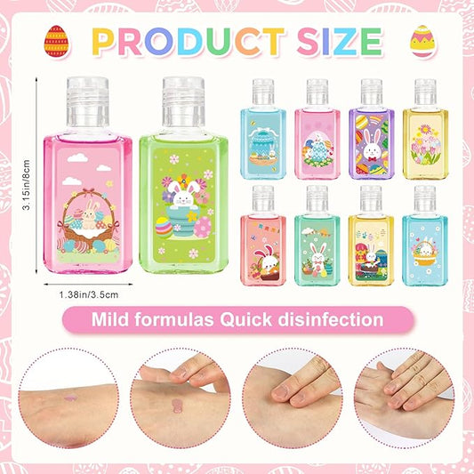 50 Pcs Mini Hand Sanitizer Bulk Bible Verse Hand Sanitizer Religious Inspirational Favors 1fl oz Travel Size Hand Soap Gift for Easter (Easter, Easter-Classical)