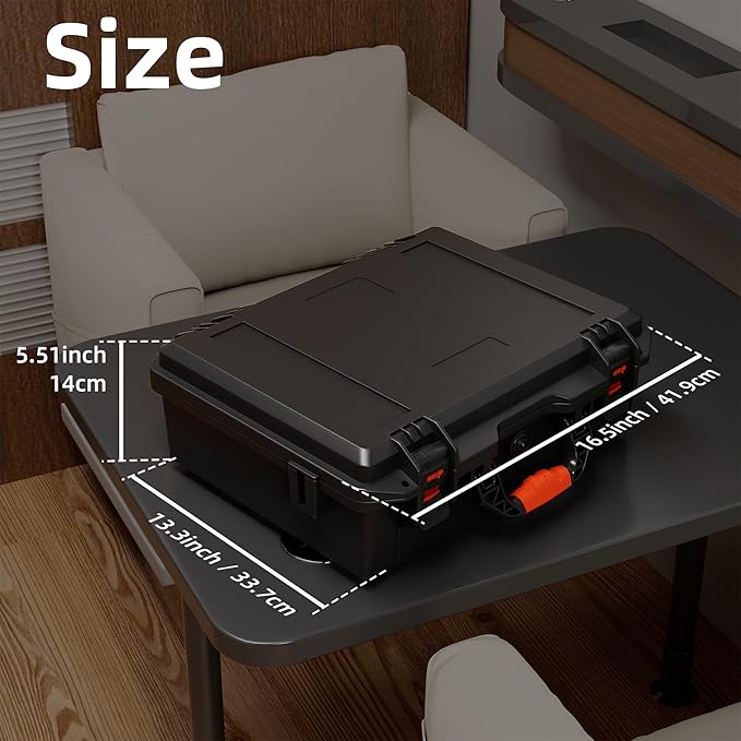 Starlink Mini Case, Waterproof Hard Travel Star Link Case for Mini Starlink with Molded Foam for Accessories, Lockable Storage Bag Black