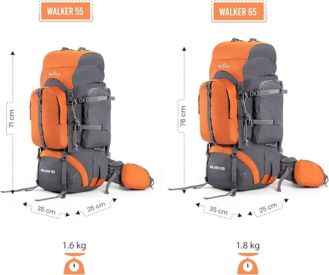 Tripole Walker 65 Litres Rucksack | Internal Frame With Metal Rod | Rain Cover | Bottom Opening | Laptop Section