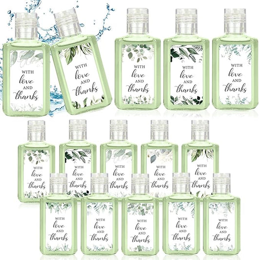 50 Pcs Eucalyptus Leaf Mini Hand Sanitizer Bulk Thank You Gift Favors Small Hand Sanitizer for Guest 1fl oz Travel Size Hand Soap Gift for Wedding and Baby Shower Supplies