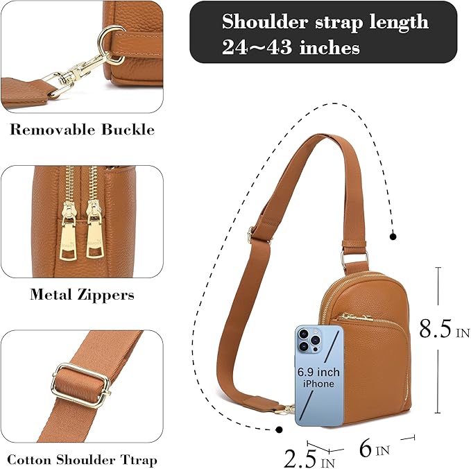 INICAT RFID Blocking Sling Bag Anti Theft Crossbody Bags Women Valentine's Day Gifts Travel Purses Vegan Leather