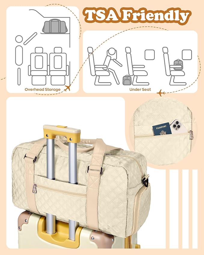 Elilier Gifts for Female Women Girls, Initial Travel Duffel Bag, Gym Bag, Personalized Weekender Bag, Friend Wedding Girlfriend Birthday Gifts for Teen Girls, Graduation Gifts