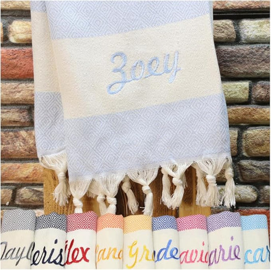 40x70, Personalized Beach Towel, Beach Bachelorette, Personalized Gifts, Bridesmaid Gifts, Girls Trip, Gift for Her, Wedding Gifts, Home Decor, Bridal Party, Beach Towel (Baby Blue)