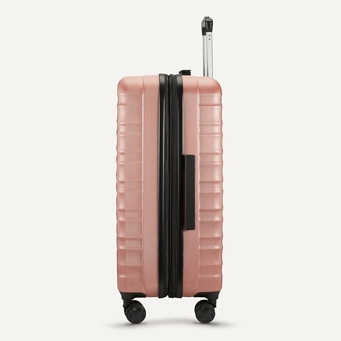 Amazon Basics 30" Hardside Large Checked Luggage, Hardshell Suitcase With Wheels, Expandable For Up to 15% More Space, With Scratch-Resistant Surface, Four Multi-directional Wheels, Rose Gold