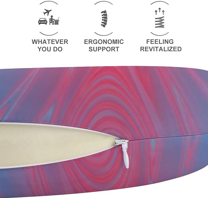 Kids Washable U-Shaped Travel Pillow Neck Support, Transgender Color Tie Dye U-Shape, Airplane Car Nap Chin Cushion