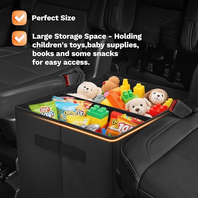 Shademax Car Seat Organizer for Chevy Suburban Tahoe 2021-2025 2026 Accessories Suburban Backseat Storage Box Car Console Organizer for Kids Toys, Baby Supplies, Dog Toys, Snack Travel Storage Box