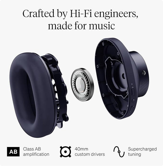 Cambridge Audio Melomania P100 SE Headphones - Bluetooth, Active Noise Cancelling with Hi-Fi Sound, 100 Hour Playback with User Replaceable Battery, Gaming Mode and Carry Case - Blue