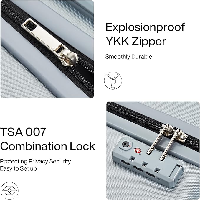 MILADA Underseat Carry On Luggage with Wheels 16 Inch Small Suitcase Personal Item Underseat Carry On Bag TSA Approved Carry On Luggage Hard Shell Suitcases Mini Travel Luggage, Grey