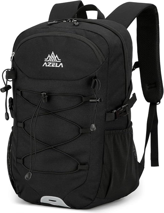 20L Small Waterproof Hiking Backpack with Chest Strap for Men, Lightweight Outdoor Daypack, Black