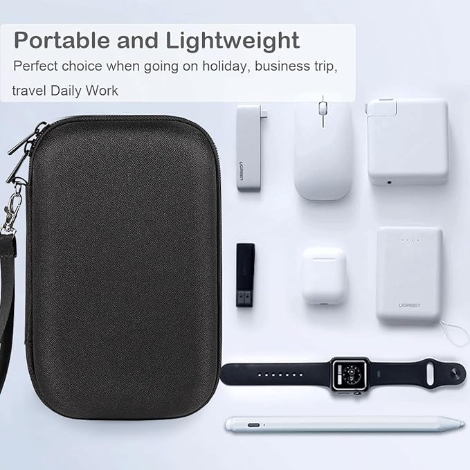External Hard Drive Case, Shockproof Hard EVA Carrying Case Electronics Organizer Travel Case for Hard Drive, Charger, Laptop Mouse, Power Bank, Electronics Accessories Organizer Pouch Bag